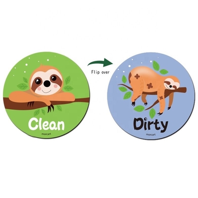 Lave-vaisselle animal Clean Sign Magnet de cuisine de bande dessinée réversible