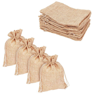 Sacs hessois imprimés adaptés aux besoins du client à cordon de toile de stockage de sacs de jute