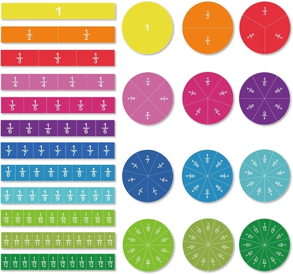 Les fractions magnétiques de cercle de tuile ont placé 156 morceaux 12 des jouets de compte et de maths de couleurs-codes