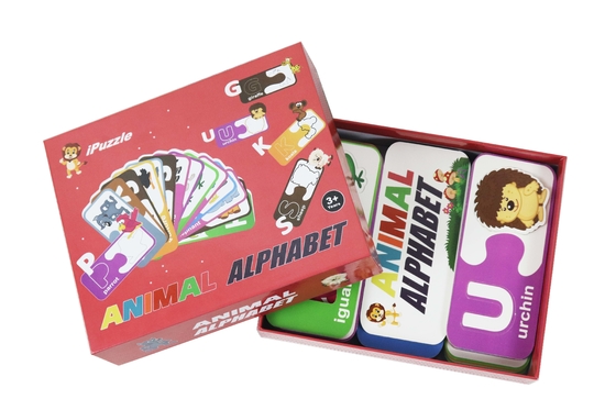 Cartes assorties d'ABC d'alphabet animal fait sur commande de Logo Eco Paper Jigsaw Puzzle