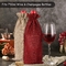 Sacs de cadeau de sacs de jute imprimés par cordon réutilisable pour le vin