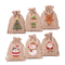 Petits sacs personnalisés de jute de poche de cordon de toile de jute de cadeau de Noël