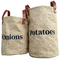 Le jute imprimé par pomme de terre d'oignons met en sac des sacs de stockage avec la poignée en cuir